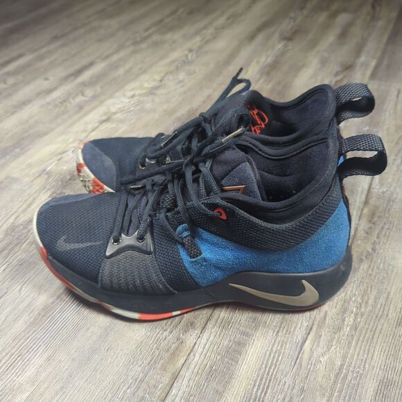 Nike Men's PG 2 Home AJ2039-400 Black Blue Basketball Shoes Sneakers Size 8 - Picture 6 of 13